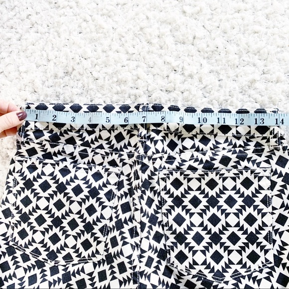 J. Crew Mid arise Toothpick Jean Black/White Print - Picture 7 of 11